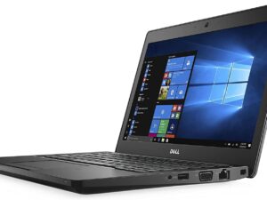 Dell Latitude 5280 laptop, closed and viewed from the side, highlighting its compact design.