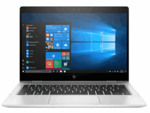 HP EliteBook 830 G6 Core i5 touchscreen laptop, open to show the responsive display and keyboard
